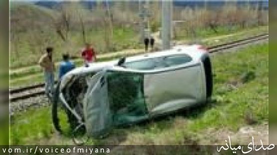 مصدومیت 4 جوان میانه ای بر اثر واژگونی پژو 206 / تکمیلی؛ سرنشینان همگی دختر بودند