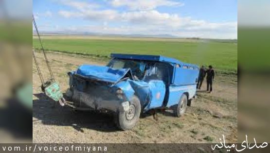 تصادف دو نیسان در محور میانه-زنجان با دو مصدوم