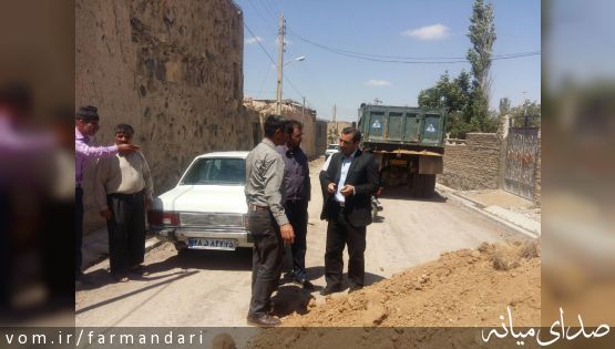 بازدید بخشدار کاغذکنان از پروژه های عمرانی روستای قوشه بلاغ